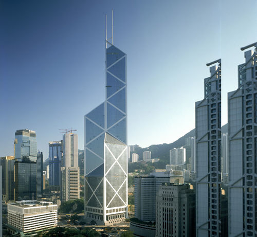 Тонкостенная перегородка из металла и стекла - BANK OF CHINA TOWER - Permasteelisa - из стекла / зеркальная