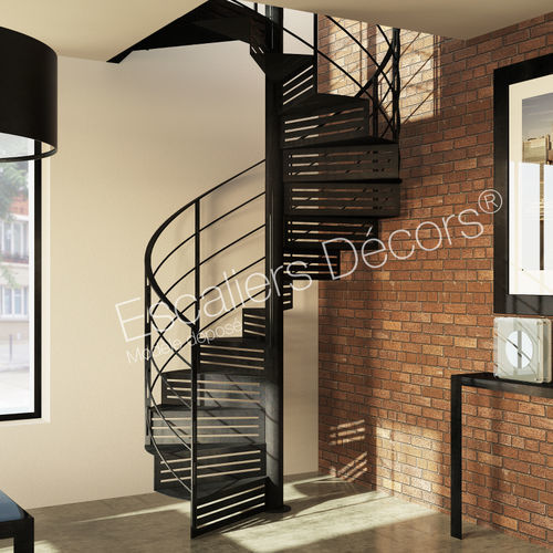 Винтовая лестница - GRAPHIQUE DH116  - ESCALIERS DECORS - с металлическими ступеньками / стальная конструкция / для бытового использования