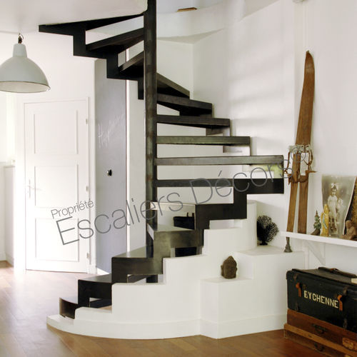 Квадратно-винтовая лестница - DH57 - ESCALIERS DECORS - с деревянными ступеньками / с металлическими ступеньками / стальная конструкция