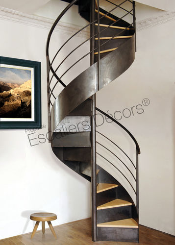 Винтовая лестница - LOFT DH37 SPIR'DÉCO®  - ESCALIERS DECORS - с деревянными ступеньками / стальная конструкция / конструкция из лакированной стали