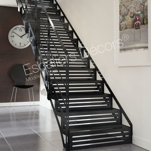 Прямая лестница - GRAPHIQUE DT114 ESCA'DROIT® - ESCALIERS DECORS - с деревянными ступеньками / со стеклянными ступеньками / с металлическими ступеньками