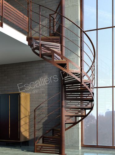 Винтовая лестница - GRAPHIQUE DH114 SPIR'DÉCO®  - ESCALIERS DECORS - с деревянными ступеньками / с металлическими ступеньками / конструкция из лакированной стали