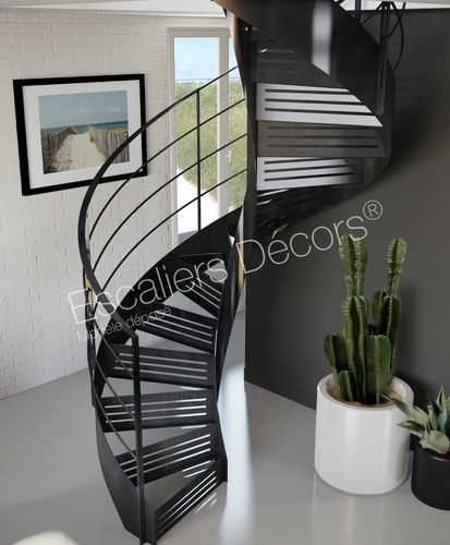 Винтовая лестница - GRAPHIQUE DH119 SPIR'DÉCO®  - ESCALIERS DECORS - со стеклянными ступеньками / стальная конструкция / для бытового использования