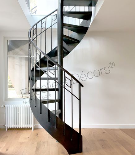 Винтовая лестница - ERNEST DH194 Modèle déposé - ESCALIERS DECORS - с бетонными ступеньками / стальная конструкция / для бытового использования