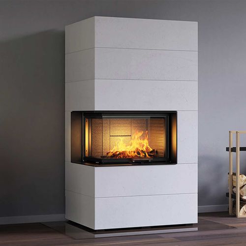 Угловая топка для камина - VISIO 2 ELEMENT - Attika Feuer AG - дровяная / из стали / современная