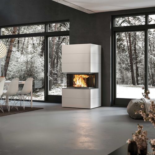 Топка для камина с 3 поверхностями - VISIO 3 ELEMENT - Attika Feuer AG - дровяная / из стали / излучение