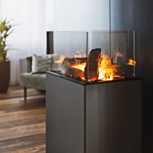 Электрическая открытая топка - eSENSE Living - Attika Feuer AG - центральная / из стали