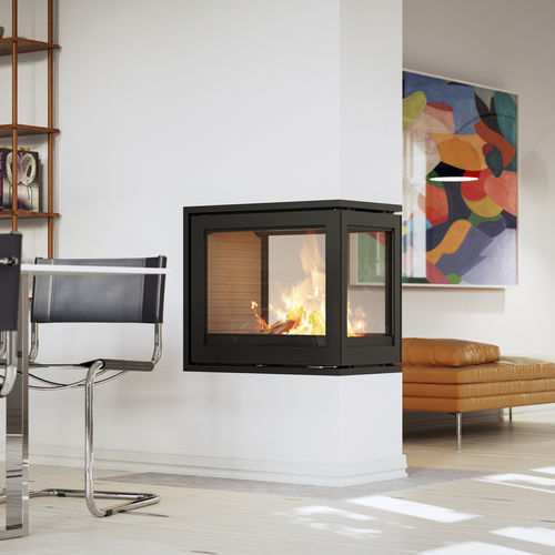 Топка для камина с 3 поверхностями - R-600 RD - Attika Feuer AG - дровяная / из стали / современная