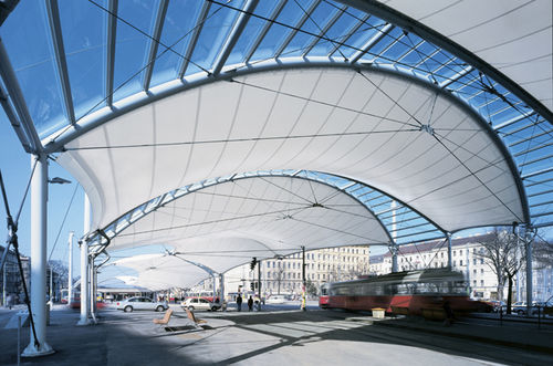 Архитектурная мембрана из полиэстера - URBAN LORITZ PLATZ - Hightex - из ПВХ / для натяжной конструкции / для крыш