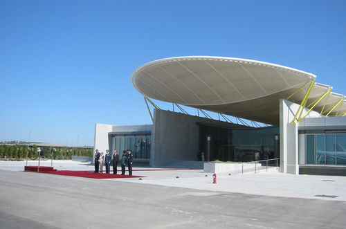Натяжная конструкция кабель-мембрана - BARAJAS, STATE PAVILION - Hightex - для покрытий / с мембраной из ЭТФЭ / для аэропорта