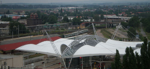 Архитектурная мембрана из ткани - BUS TERMINAL - Hightex - из этилентетрафторэтилена / из полиэстера / из ПТФЭ