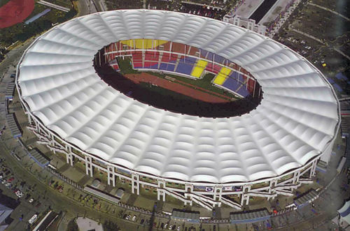 Архитектурная мембрана из полиэстера - BUKIT JALIL - Hightex - из ПВХ / для выдвижной натяжной конструкции / для крыш