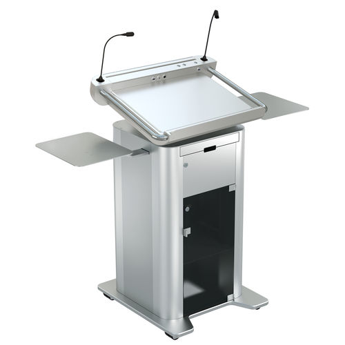 Пюпитр для конференций - ILS SYNERGY AC - Intelligent Lectern Systems - с персонализированным логотипом / обработанный / вертикальное положение