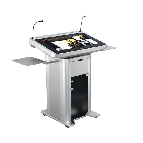 Пюпитр для конференций - ILS SYNERGY GC - Intelligent Lectern Systems - с персонализированным логотипом / обработанный / вертикальное положение