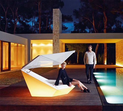 Современный садовый шезлонг - FAZ - VONDOM - из ткани / из полиэтилена / с подсветкой