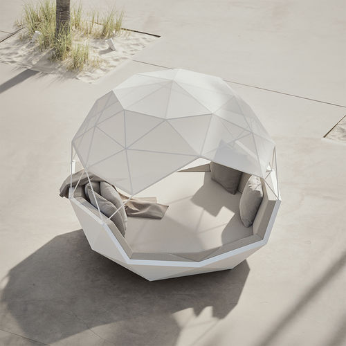 Современный полудиван - Igloo - VONDOM - из ткани / для наружного применения / с балдахином