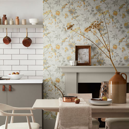 Современный обои - BROOKE HOUSE - The Little Greene - в цветочек / природный мотив / с рисунком животных