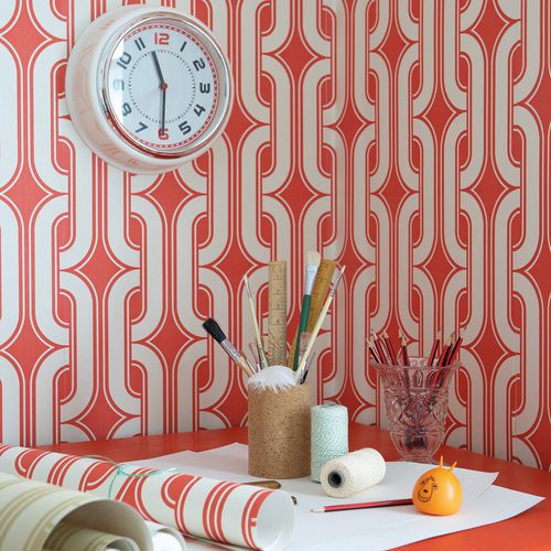 Классический обои - LAVALIERS - The Little Greene - геометрический / имитация ткани / серый