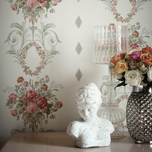 Стилизованный обои - PALAIS - The Little Greene - в цветочек / арабеска / имитация обоев
