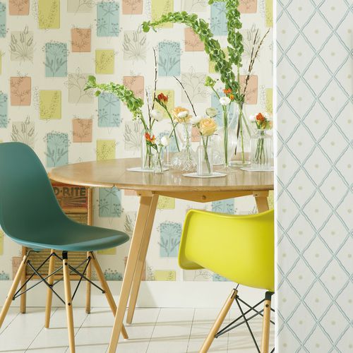Современный обои - HERBES - The Little Greene - в цветочек / имитация обоев