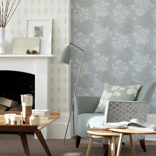 Классический обои - NORCOMBE - The Little Greene - в цветочек / имитация обоев / серый