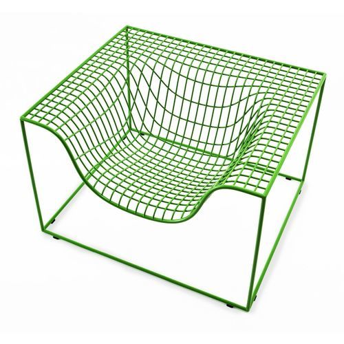 Кресло уникальный дизайн - Grid - NOLA INDUSTRIER - из стали, покрытой порошком / из стали, покрытой порошком / серое