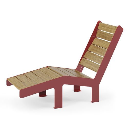 Современный садовый шезлонг - High Sunchair - NOLA INDUSTRIER - из дуба / из стали, покрытой порошком / из цинка