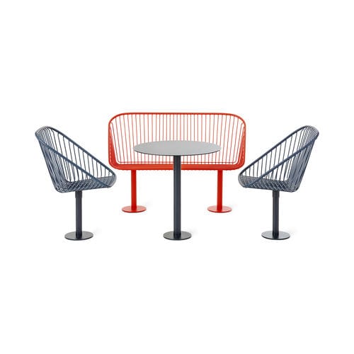 Современный комплект стол - стулья - Korg Furniture Series - NOLA INDUSTRIER - для террасы / для интерьера / из стали, покрытой порошком