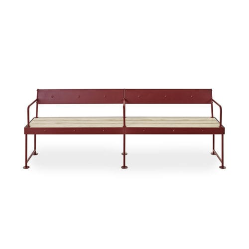 Современная скамейка - Jern Park Bench - NOLA INDUSTRIER - из стали, покрытой порошком / из стали / из сосны