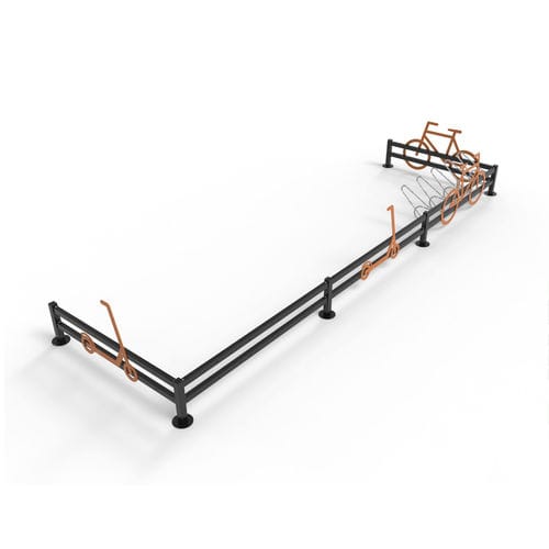 Напольная парковка для велосипедов - Street Bike & Scooter Rack - NOLA INDUSTRIER - для наружного применения / из стали / из стали, покрытой порошком