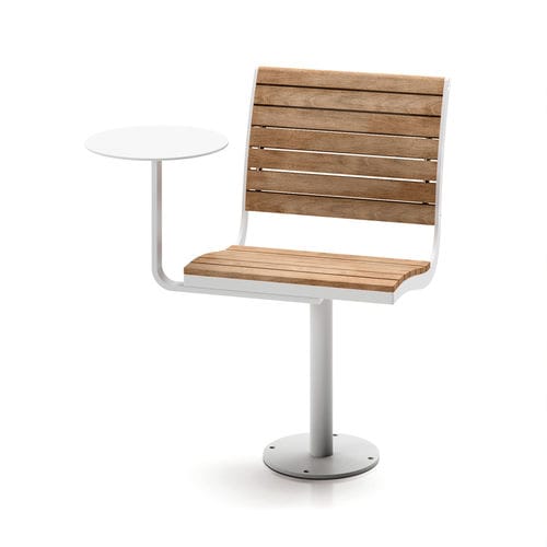 Современный стул для сада - Parco Armchair with Tabletop - NOLA INDUSTRIER - для наружного применения / для интерьера / из дуба