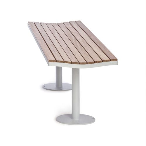 Современная общественная скамейка - Parco Bench  - NOLA INDUSTRIER - из стали / из промасленной древесины / из дуба