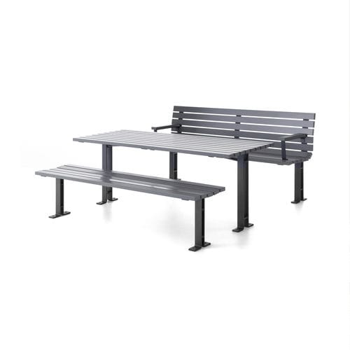 Современный комплект стол-лавки - Kajen Furniture Group - NOLA INDUSTRIER - из дуба / из сосны / из стали