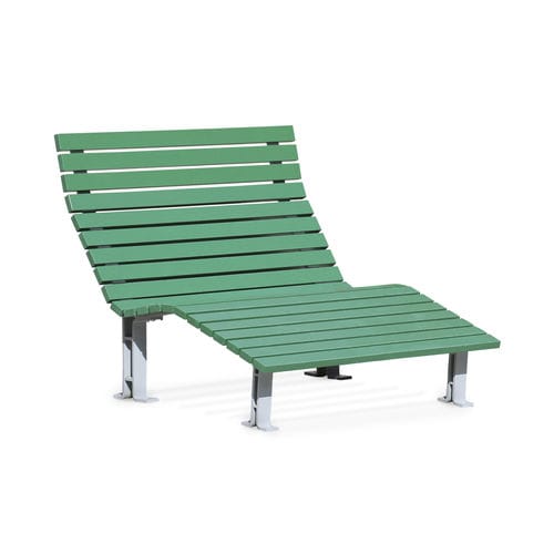 Современный садовый шезлонг - Kajen Sun Lounger - NOLA INDUSTRIER - из стали / из стали, покрытой порошком / из дуба