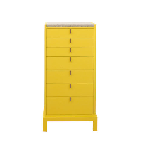 Современный шифоньер - SEVEN - OLBY DESIGN - из лакированной древесины / желтый