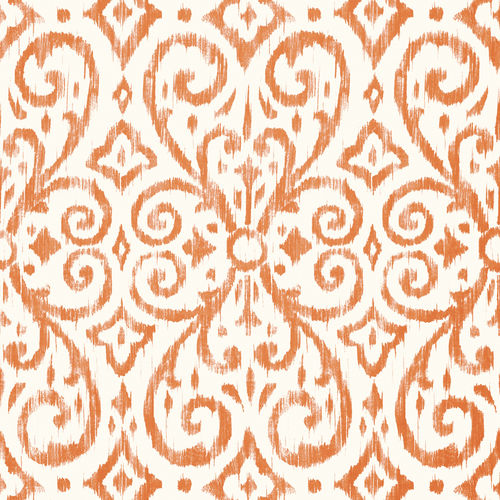Классический обои - PATARA IKAT  - Thibaut - с рисунком / белый / оранжевый
