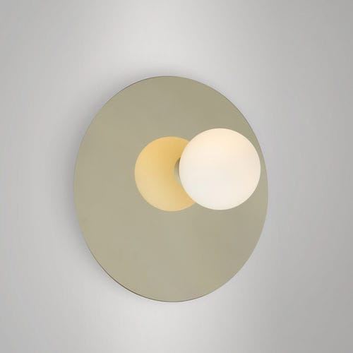 Современный настенный светильник - DISC & SPHERE ASYMMETRICAL - Atelier Areti - для интерьера / из полированной латуни / из стекла