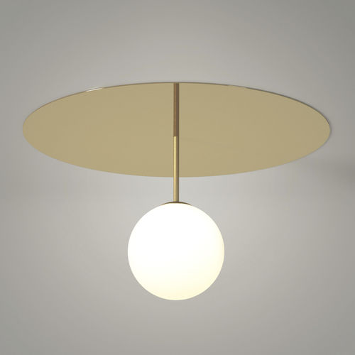 Современный потолочный светильник - PLATE & SPHERE 2 - Atelier Areti - круглый / из стекла / из полированной латуни