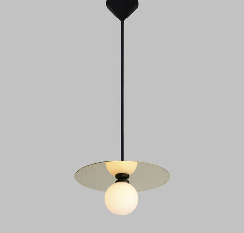 Подвесная лампа - DISC AND SPHERE / HORIZONTAL - Atelier Areti - из металла / из стекла / современная