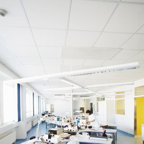 Подвесной потолок из стекловаты - HYGIENE CLINIC™ A - Saint-Gobain Ecophon - из плит / для чистого помещения / для интерьера