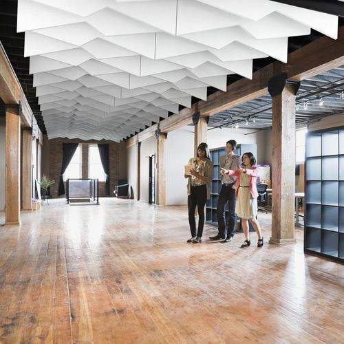 Акустический баффл из металла - SOLO™ ZIGZAG - Saint-Gobain Ecophon - из минеральной ваты / подвесной / декоративный