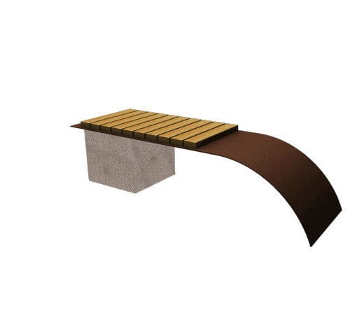 Современная общественная скамейка - MIMESI  - Euroform K. Winkler GmbH - из лиственных пород дерева / из гальванизированной стали / из стального листа