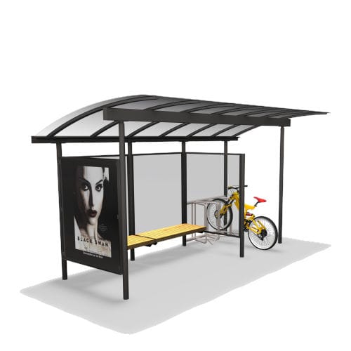 Крытая автобусная остановка из металла - COMBI BUS - Euroform K. Winkler GmbH - из поликарбоната / оцинкованная / со скамейкой