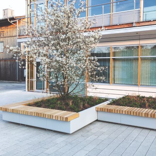 Кадка для садовых растений из дерева - PRIEN - Euroform K. Winkler GmbH - из стали, покрытой порошком / прямоугольная / на заказ