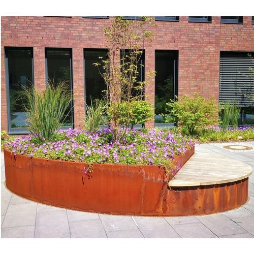 Кадка для садовых растений из лиственных пород дерева - OFFICE - Euroform K. Winkler GmbH - из гальванизированной стали / овальная / на заказ