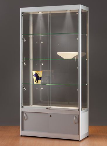 Современный стеклянный шкаф - 315 1000 WITH STORAGE - SDB Vitrinebouw BV - из стекла / из дерева / из анодированного алюминия