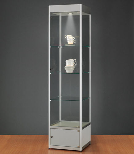 Современный стеклянный шкаф - 116 500 WITH HEADER & STORAGE - SDB Vitrinebouw BV - из стекла / из дерева / из анодированного алюминия
