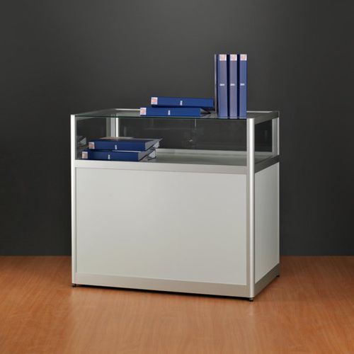 Современный стеклянный шкаф - DUSTPROOF 1000 WITH PLINTH - SDB Vitrinebouw BV - на основании / из стекла / из дерева