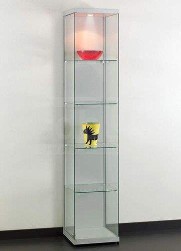 Современный стеклянный шкаф - DITO 40 WITH BACKPANEL - SDB Vitrinebouw BV - из стекла / из анодированного алюминия / с подсветкой