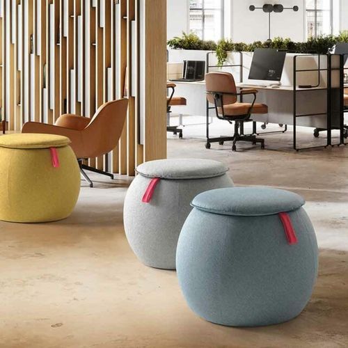 Современный пуф - SNOWPOUF - Caimi Brevetti SpA - из ткани / круглый / обитый